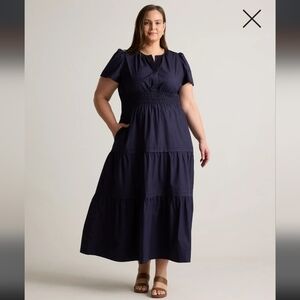 Quince Poplin Tiered Maxi Dress